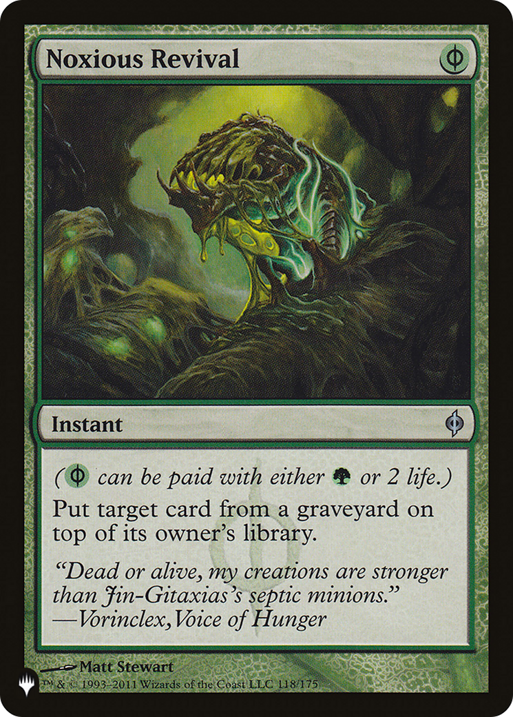Noxious Revival (PLIST-623) - The List - Premium MTG Single from Wizards of the Coast - Just $1.65! Shop now at Game Crave Tournament Store