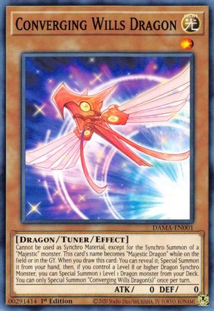 Converging Wills Dragon (DAMA-EN001) - Dawn of Majesty 1st Edition - Premium Yugioh Single from Konami - Just $0.25! Shop now at Game Crave Tournament Store