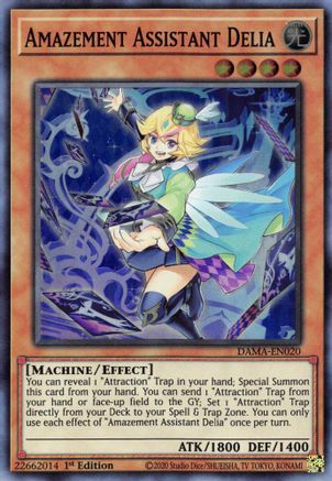 Amazement Assistant Delia (DAMA-EN020) - Dawn of Majesty 1st Edition - Premium Yugioh Single from Konami - Just $0.25! Shop now at Game Crave Tournament Store