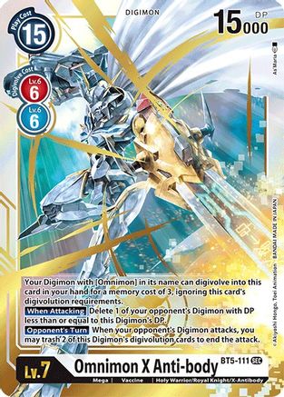 Omnimon X Anti-body (BT5-111) - Battle of Omni Foil - Premium Digimon Single from Bandai - Just $0.90! Shop now at Game Crave Tournament Store