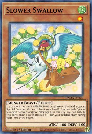 Slower Swallow (DAMA-EN029) - Dawn of Majesty 1st Edition - Premium Yugioh Single from Konami - Just $0.25! Shop now at Game Crave Tournament Store