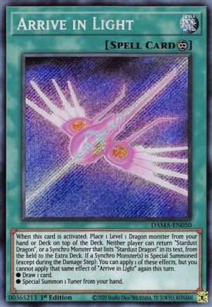 Arrive in Light (DAMA-EN050) - Dawn of Majesty 1st Edition - Premium Yugioh Single from Konami - Just $3.36! Shop now at Game Crave Tournament Store