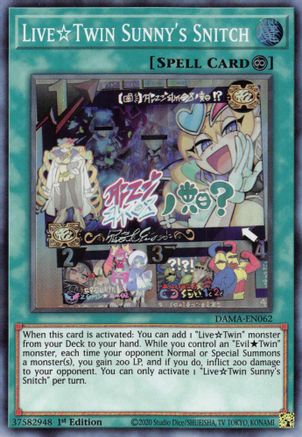 Live Twin Sunny's Snitch (DAMA-EN062) - Dawn of Majesty 1st Edition - Premium Yugioh Single from Konami - Just $4.14! Shop now at Game Crave Tournament Store