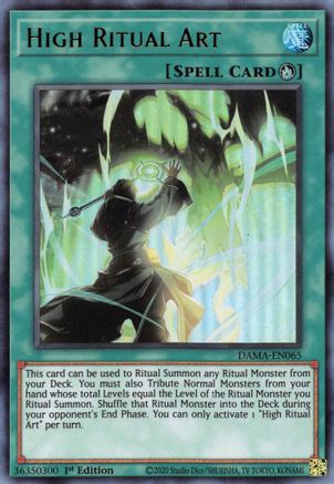 High Ritual Art (DAMA-EN065) - Dawn of Majesty 1st Edition - Premium Yugioh Single from Konami - Just $0.28! Shop now at Game Crave Tournament Store
