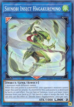 Shinobi Insect Hagakuremino (DAMA-EN096) - Dawn of Majesty 1st Edition - Premium Yugioh Single from Konami - Just $0.25! Shop now at Game Crave Tournament Store