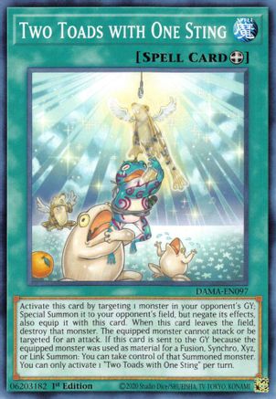 Two Toads with One Sting (DAMA-EN097) - Dawn of Majesty 1st Edition - Premium Yugioh Single from Konami - Just $0.25! Shop now at Game Crave Tournament Store