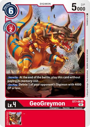 GeoGreymon (ST7-06) - Starter Deck 07: Gallantmon - Premium Digimon Single from Bandai - Just $0.25! Shop now at Game Crave Tournament Store