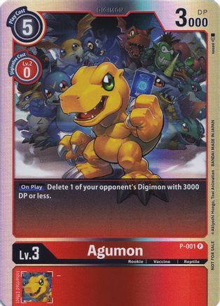 Agumon - P-001 (Rainbow Foil) (P-001) - Digimon Promotion Cards Foil - Premium Digimon Single from Bandai - Just $0.19! Shop now at Game Crave Tournament Store