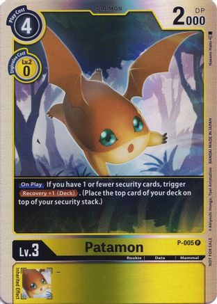 Patamon - P-005 (Rainbow Foil) (P-005) - Digimon Promotion Cards Foil - Premium Digimon Single from Bandai - Just $0.08! Shop now at Game Crave Tournament Store