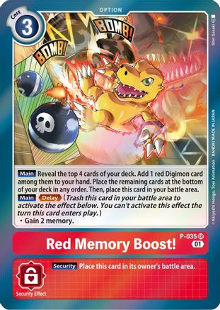Red Memory Boost! (P-035) - Digimon Promotion Cards Foil - Premium Digimon Single from Bandai - Just $3.48! Shop now at Game Crave Tournament Store