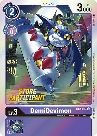 DemiDevimon - BT2-067 (Store Participant) (BT2-067) - Release Special Booster Foil - Premium Digimon Single from Bandai - Just $0.11! Shop now at Game Crave Tournament Store