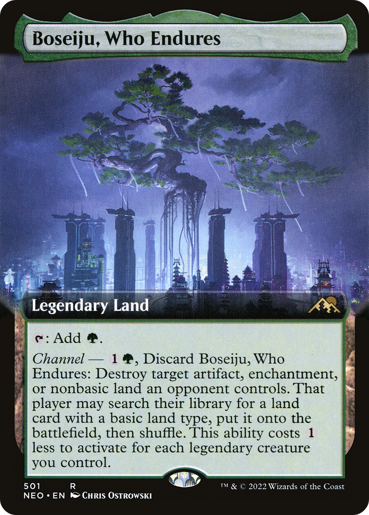 Boseiju, Who Endures (NEO-501) - Kamigawa: Neon Dynasty: (Extended Art) Foil - Premium MTG Single from Wizards of the Coast - Just $10.60! Shop now at Game Crave Tournament Store
