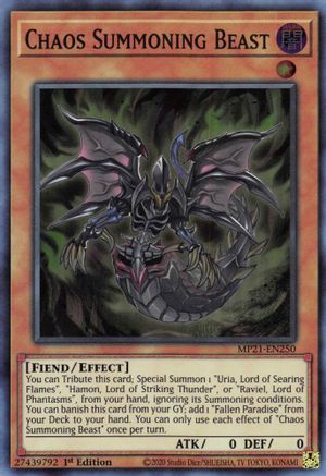 Chaos Summoning Beast (MP21-EN250) - 2021 Tin of Ancient Battles 1st Edition - Premium Yugioh Single from Konami - Just $0.25! Shop now at Game Crave Tournament Store