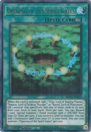 Opening of the Spirit Gates (MP21-EN251) - 2021 Tin of Ancient Battles 1st Edition - Premium Yugioh Single from Konami - Just $0.35! Shop now at Game Crave Tournament Store