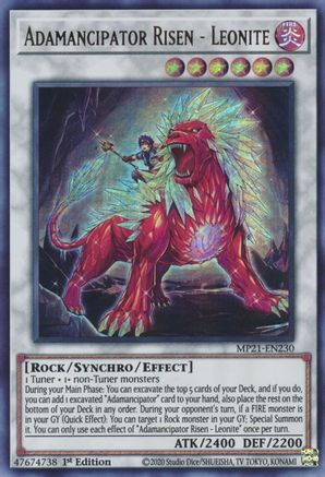 Adamancipator Risen - Leonite (MP21-EN230) - 2021 Tin of Ancient Battles 1st Edition - Premium Yugioh Single from Konami - Just $0.25! Shop now at Game Crave Tournament Store
