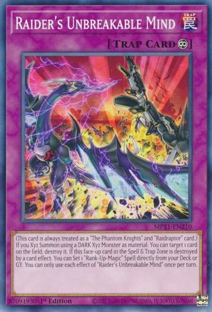 Raider's Unbreakable Mind (MP21-EN210) - 2021 Tin of Ancient Battles 1st Edition - Premium Yugioh Single from Konami - Just $0.25! Shop now at Game Crave Tournament Store