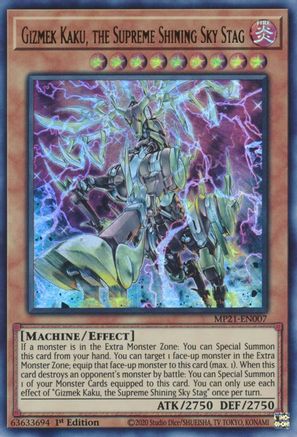 Gizmek Kaku, the Supreme Shining Sky Stag (MP21-EN007) - 2021 Tin of Ancient Battles 1st Edition - Premium Yugioh Single from Konami - Just $0.25! Shop now at Game Crave Tournament Store