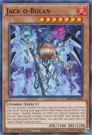 Jack-o-Bolan (MP21-EN008) - 2021 Tin of Ancient Battles 1st Edition - Premium Yugioh Single from Konami - Just $0.08! Shop now at Game Crave Tournament Store
