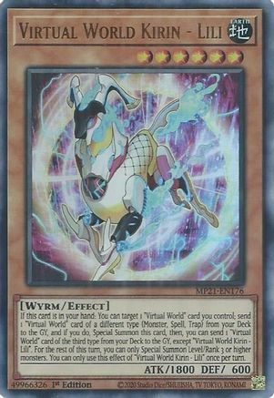 Virtual World Kirin - Lili (MP21-EN176) - 2021 Tin of Ancient Battles 1st Edition - Premium Yugioh Single from Konami - Just $0.25! Shop now at Game Crave Tournament Store