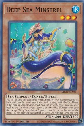 Deep Sea Minstrel (MP21-EN051) - 2021 Tin of Ancient Battles 1st Edition - Premium Yugioh Single from Konami - Just $0.10! Shop now at Game Crave Tournament Store