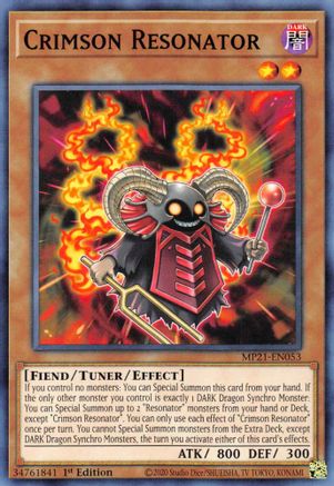 Crimson Resonator (MP21-EN053) - 2021 Tin of Ancient Battles 1st Edition - Premium Yugioh Single from Konami - Just $0.25! Shop now at Game Crave Tournament Store