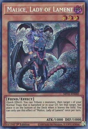 Malice, Lady of Lament (MP21-EN060) - 2021 Tin of Ancient Battles 1st Edition - Premium Yugioh Single from Konami - Just $0.25! Shop now at Game Crave Tournament Store