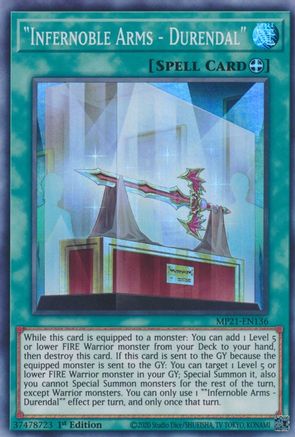 "Infernoble Arms - Durendal" (MP21-EN136) - 2021 Tin of Ancient Battles 1st Edition - Premium Yugioh Single from Konami - Just $0.28! Shop now at Game Crave Tournament Store