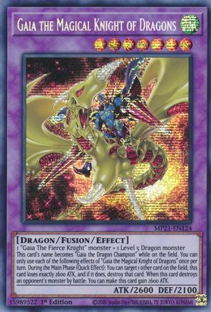 Gaia the Magical Knight of Dragons (MP21-EN124) - 2021 Tin of Ancient Battles 1st Edition - Premium Yugioh Single from Konami - Just $0.45! Shop now at Game Crave Tournament Store
