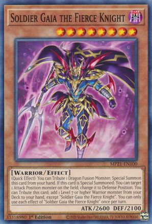 Soldier Gaia The Fierce Knight (MP21-EN100) - 2021 Tin of Ancient Battles 1st Edition - Premium Yugioh Single from Konami - Just $0.25! Shop now at Game Crave Tournament Store