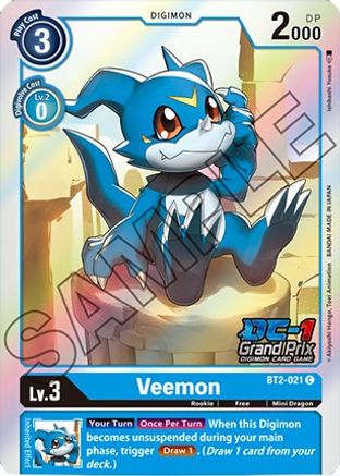 Veemon - BT2-021 (DC-1 Grand Prix) (BT2-021) - Release Special Booster Foil - Premium Digimon Single from Bandai - Just $2.08! Shop now at Game Crave Tournament Store