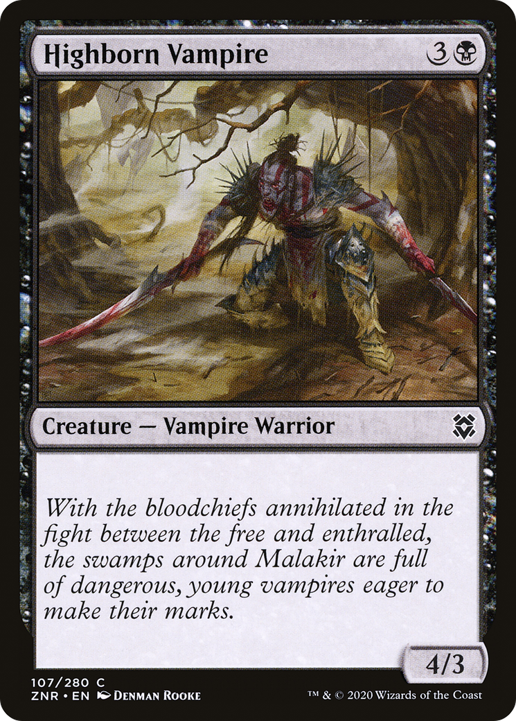 Highborn Vampire (ZNR-107) - Zendikar Rising - Premium MTG Single from Wizards of the Coast - Just $0.08! Shop now at Game Crave Tournament Store