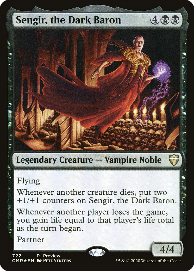 Sengir, the Dark Baron (CMR-722) - Commander Legends Foil - Premium MTG Single from Wizards of the Coast - Just $0.08! Shop now at Game Crave Tournament Store