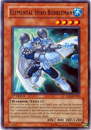 Elemental Hero Bubbleman (DP1-EN009) - Duelist Pack 1: Jaden Yuki 1st Edition - Premium Yugioh Single from Konami - Just $0.11! Shop now at Game Crave Tournament Store