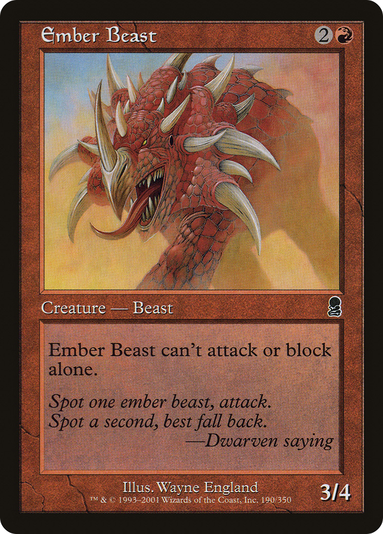Ember Beast (ODY-190) - Odyssey Foil - Premium MTG Single from Wizards of the Coast - Just $0.12! Shop now at Game Crave Tournament Store