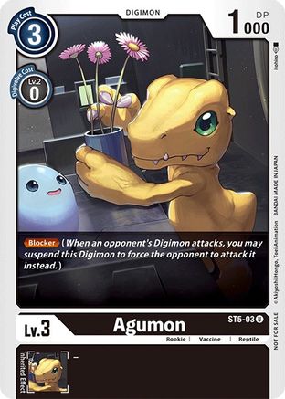 Agumon (Official Tournament Pack Vol.3) (ST5-03) - Starter Deck 05: Machine Black - Premium Digimon Single from Bandai - Just $0.08! Shop now at Game Crave Tournament Store