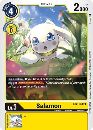 Salamon - BT2-034 (Official Tournament Pack Vol.3) (BT2-034) - Release Special Booster - Premium Digimon Single from Bandai - Just $0.11! Shop now at Game Crave Tournament Store