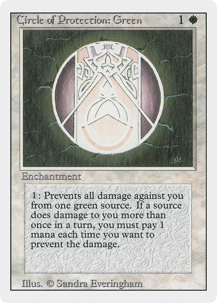 Circle of Protection: Green (3ED-011) - Revised Edition - Premium MTG Single from Wizards of the Coast - Just $0.08! Shop now at Game Crave Tournament Store