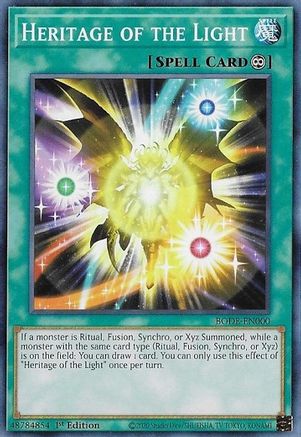 Heritage of the Light (BODE-EN000) - Burst of Destiny 1st Edition - Premium Yugioh Single from Konami - Just $0.25! Shop now at Game Crave Tournament Store