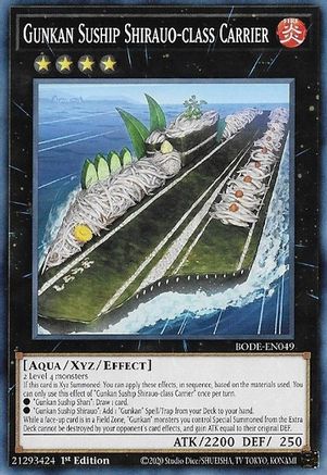 Gunkan Suship Shirauo-class Carrier (BODE-EN049) - Burst of Destiny 1st Edition - Premium Yugioh Single from Konami - Just $0.25! Shop now at Game Crave Tournament Store