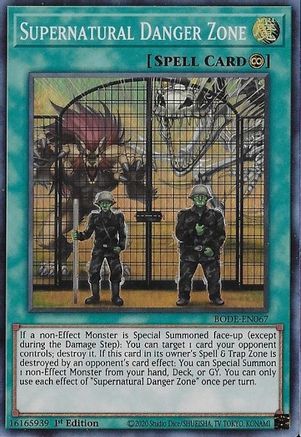 Supernatural Danger Zone (BODE-EN067) - Burst of Destiny 1st Edition - Premium Yugioh Single from Konami - Just $0.25! Shop now at Game Crave Tournament Store
