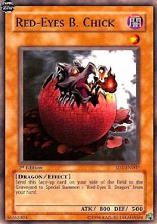 Red-Eyes B. Chick (SD1-EN007) - Structure Deck: Dragon's Roar Unlimited - Premium Yugioh Single from Konami - Just $0.30! Shop now at Game Crave Tournament Store