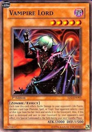 Vampire Lord (SD2-EN003) - Structure Deck: Zombie Madness Unlimited - Premium Yugioh Single from Konami - Just $0.65! Shop now at Game Crave Tournament Store