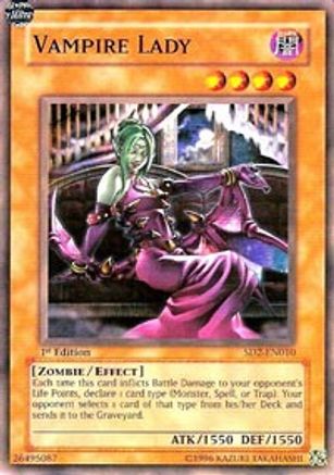 Vampire Lady (SD2-EN010) - Structure Deck: Zombie Madness 1st Edition - Premium Yugioh Single from Konami - Just $0.33! Shop now at Game Crave Tournament Store