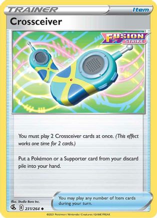 Crossceiver 231/264 - Fusion Strike - Premium Pokemon Single from Nintendo - Just $0.25! Shop now at Game Crave Tournament Store