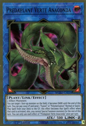 Predaplant Verte Anaconda (MGED-EN036) - Maximum Gold: El Dorado 1st Edition - Premium Yugioh Single from Konami - Just $1.38! Shop now at Game Crave Tournament Store