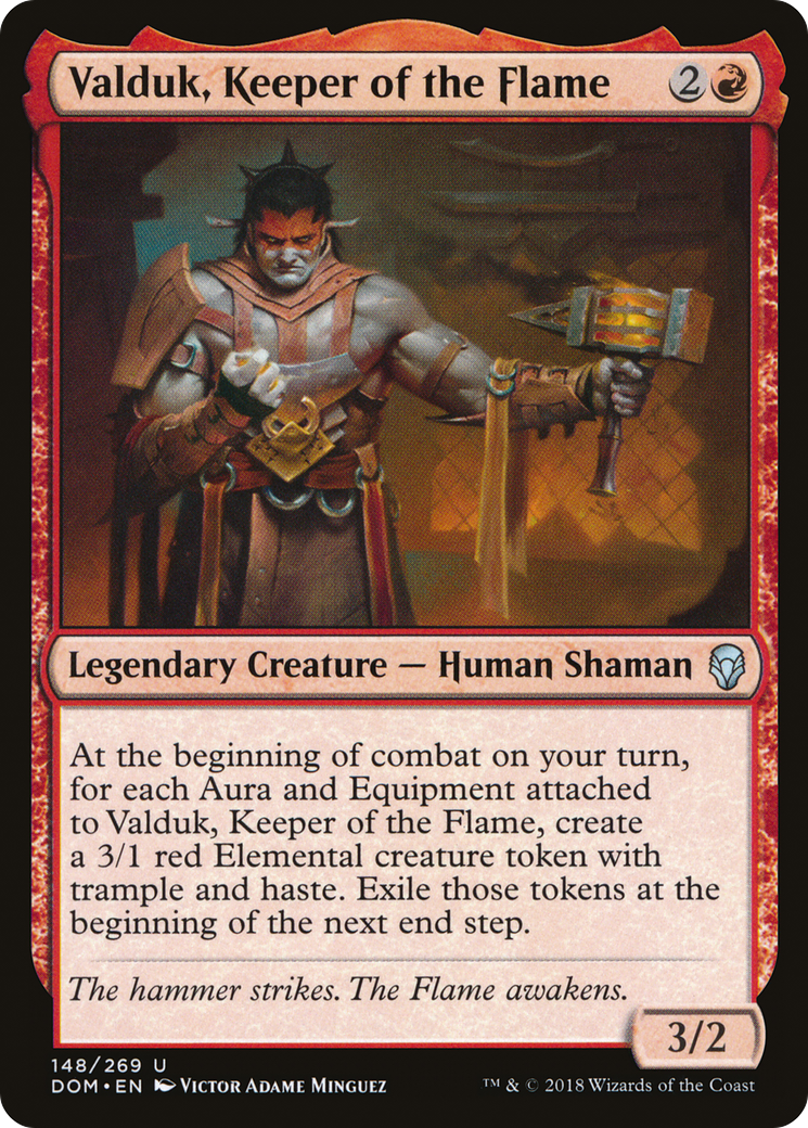 Valduk, Keeper of the Flame (DOM-148) - Dominaria Foil - Premium MTG Single from Wizards of the Coast - Just $0.08! Shop now at Game Crave Tournament Store