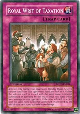 Royal Writ of Taxation (POTD-EN054) - Power of the Duelist Unlimited - Premium Yugioh Single from Konami - Just $0.08! Shop now at Game Crave Tournament Store