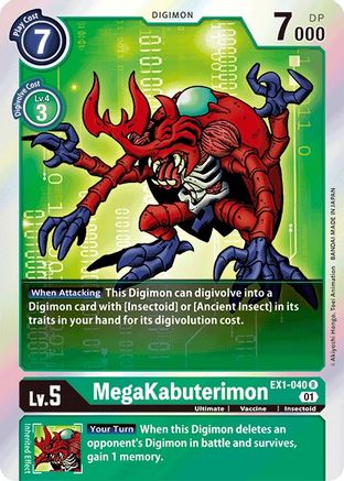 MegaKabuterimon (EX1-040) - Classic Collection Foil - Premium Digimon Single from Bandai - Just $0.25! Shop now at Game Crave Tournament Store