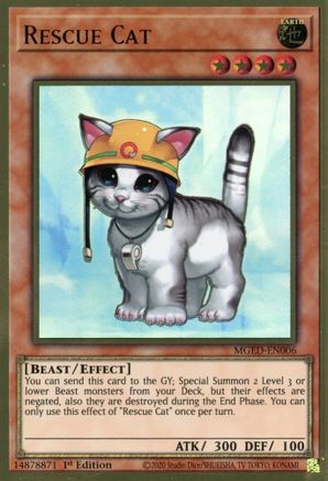 Rescue Cat (MGED-EN006) - Maximum Gold: El Dorado 1st Edition - Premium Yugioh Single from Konami - Just $1.51! Shop now at Game Crave Tournament Store