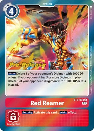 Red Reamer (BT6-094) - Double Diamond Pre-Release Cards Foil - Premium Digimon Single from Bandai - Just $0.25! Shop now at Game Crave Tournament Store